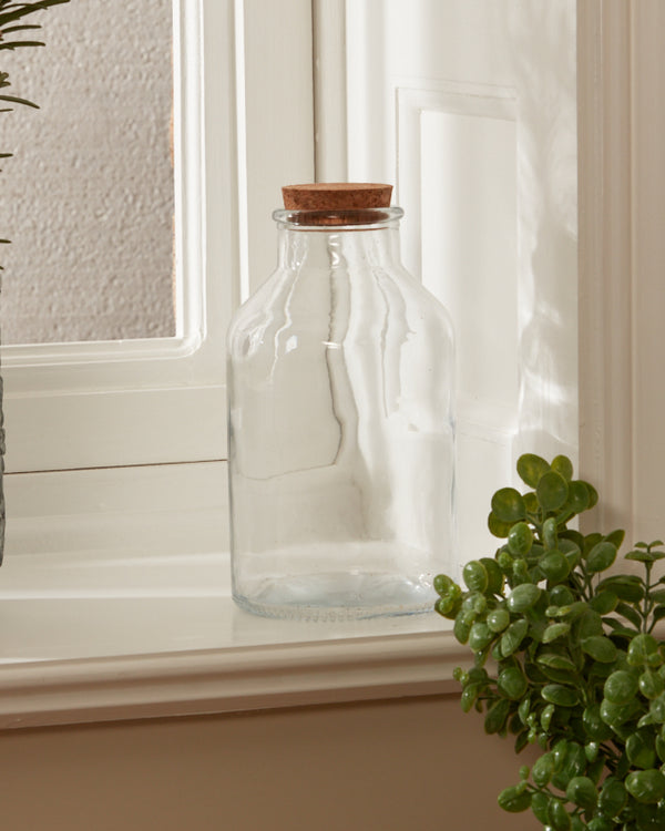 Dibor Glass Bottle With Cork Lid