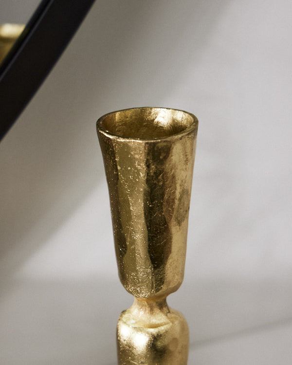 Dibor Gold Fluted Candle Stand
