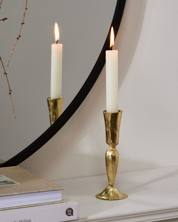 dibor Gold Fluted Candle Stand
