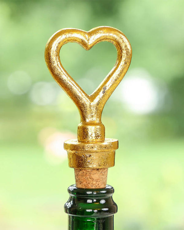 dibor Gold Heart Bottle Stopper