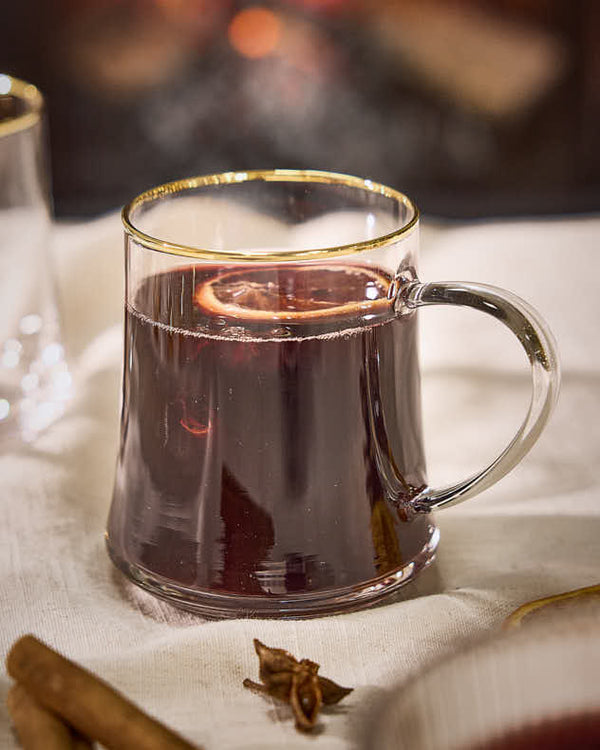 Dibor Gold Rimmed Glass Mugs