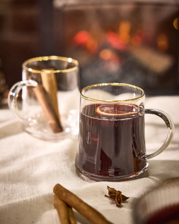 dibor Gold Rimmed Glass Mugs