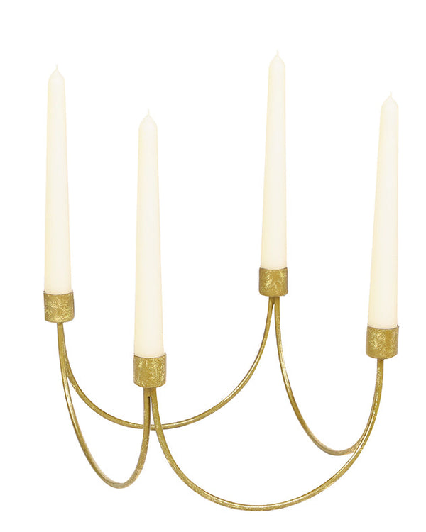Dibor Gold Wave Taper Candle Holder