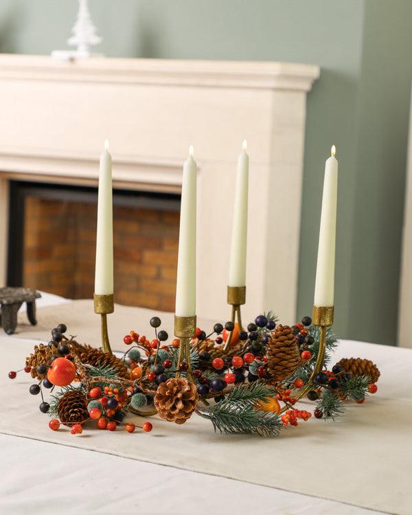 Dibor Gold Wave Taper Candle Holder