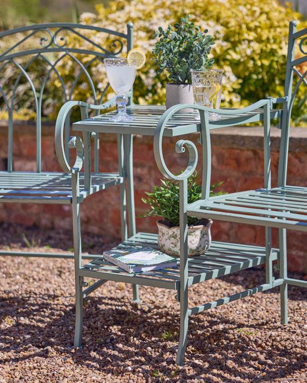 Dibor Green Arched Iron Companion Seat