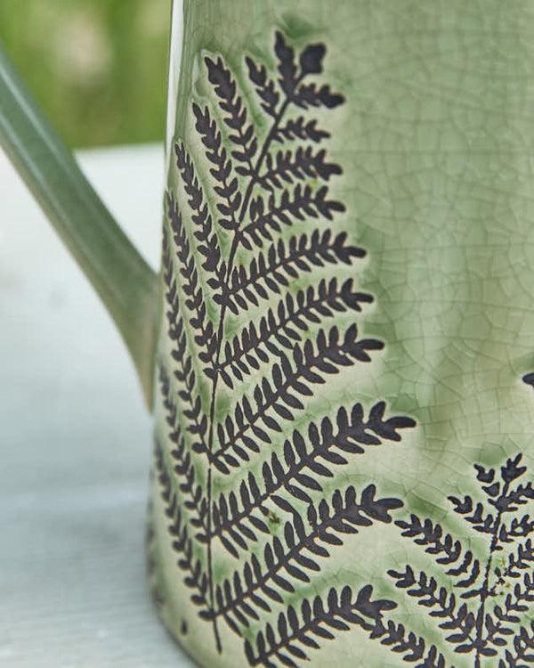 Dibor Green Fern Pitcher Jug Vase