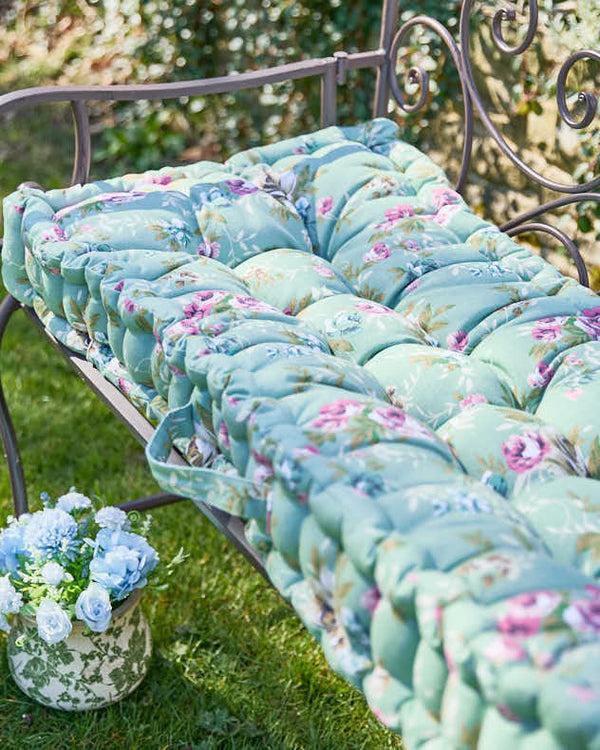 Dibor Green Floral Garden Bench Cushion
