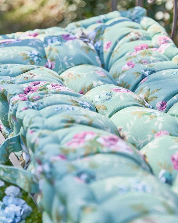 Dibor Green Floral Garden Bench Cushion