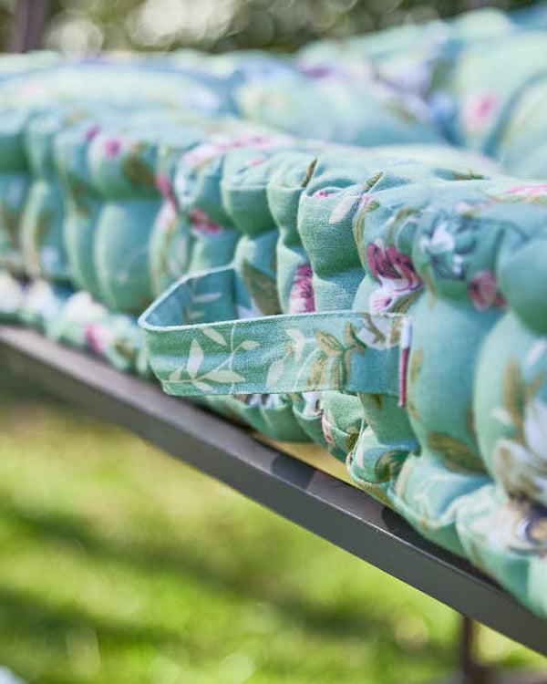Dibor Green Floral Garden Bench Cushion