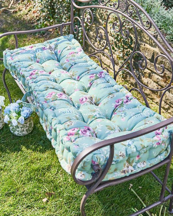 dibor Green Floral Garden Bench Cushion