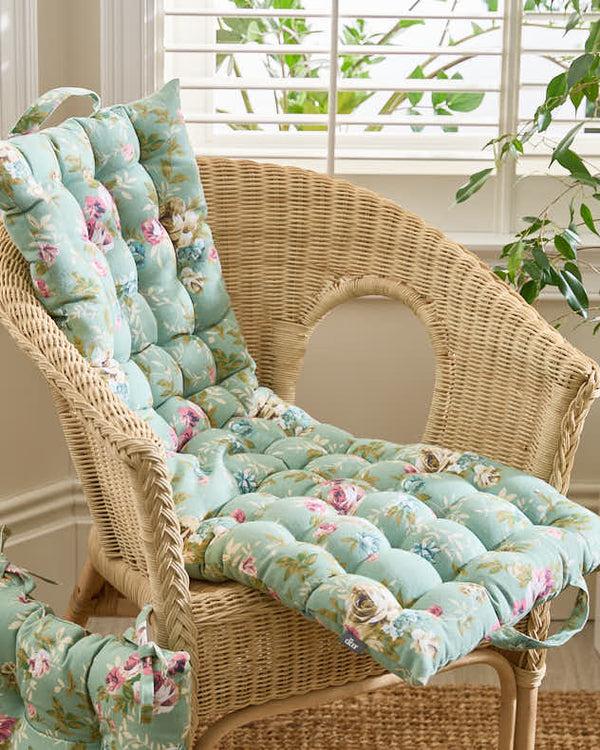 dibor Green Floral Indoor Bench Mattress