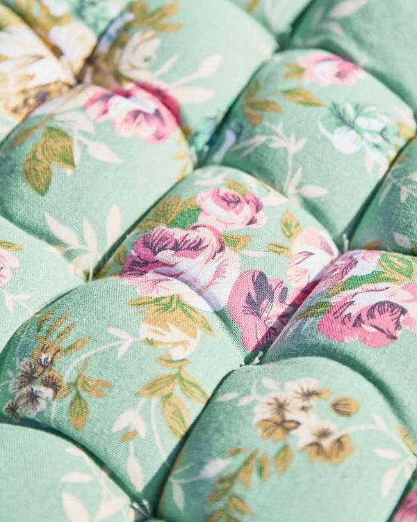 Dibor Green Floral Outdoor Bench Mattress