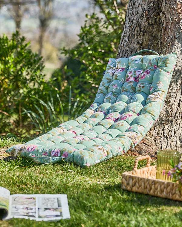 dibor Green Floral Outdoor Bench Mattress