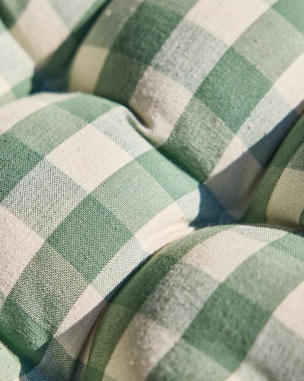 Dibor Green Gingham Garden Bench Cushion