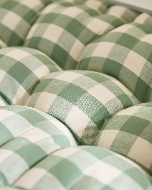 Dibor Green Gingham Indoor Bench Cushion