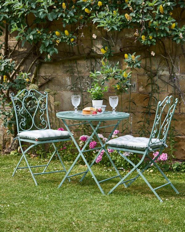 dibor Green Scrolled 3 Piece Bistro Set