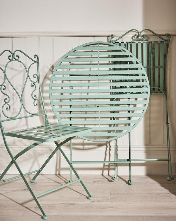 Dibor Green Scrolled 3 Piece Indoor Bistro Set