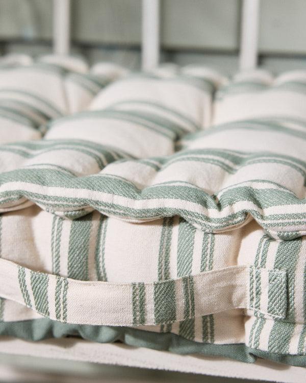 Dibor Green Stripe Garden Bench Cushion