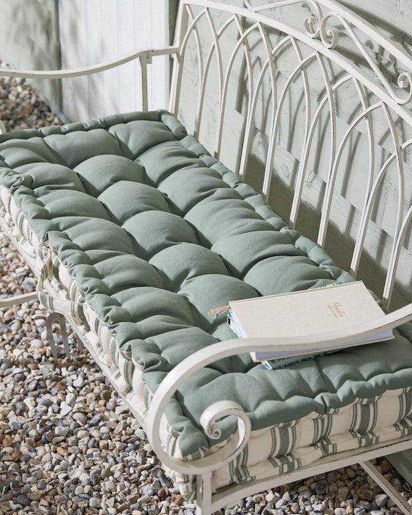 Dibor Green Stripe Garden Bench Cushion