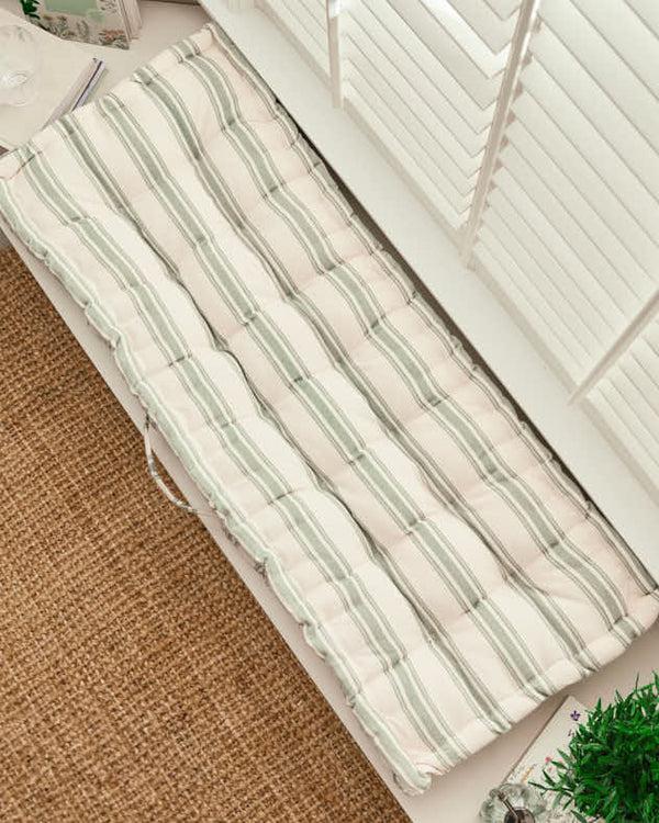 Dibor Green Stripe Indoor Bench Cushion