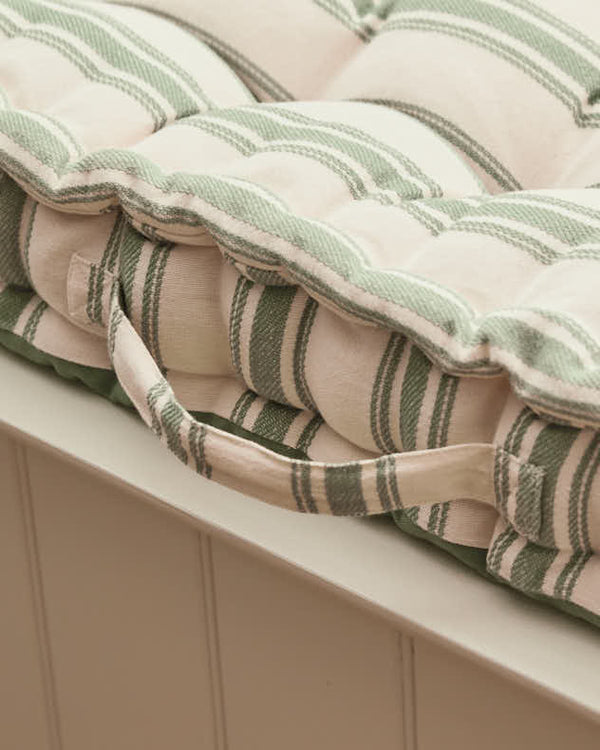 Dibor Green Stripe Indoor Bench Cushion