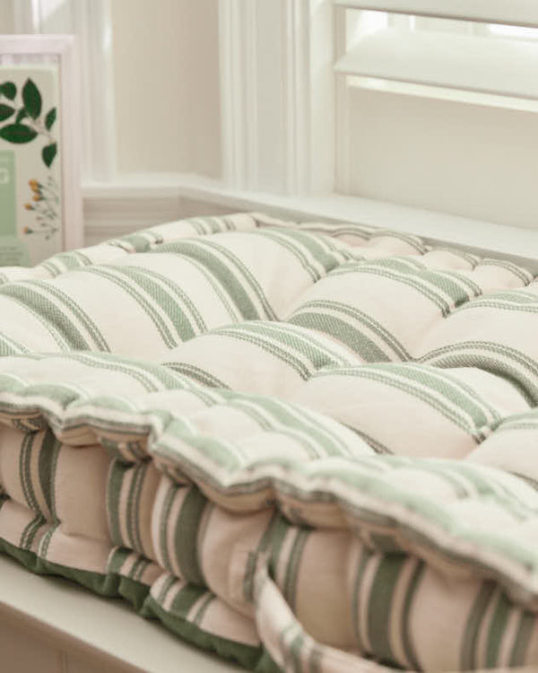 Dibor Green Stripe Indoor Bench Cushion