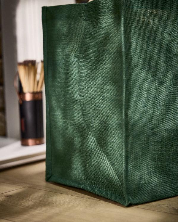 Dibor Green Tartan Jute Log Fire Bag