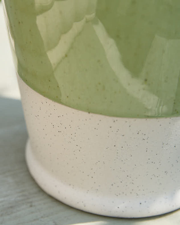 Dibor Green & White Two Tone Jug Vase