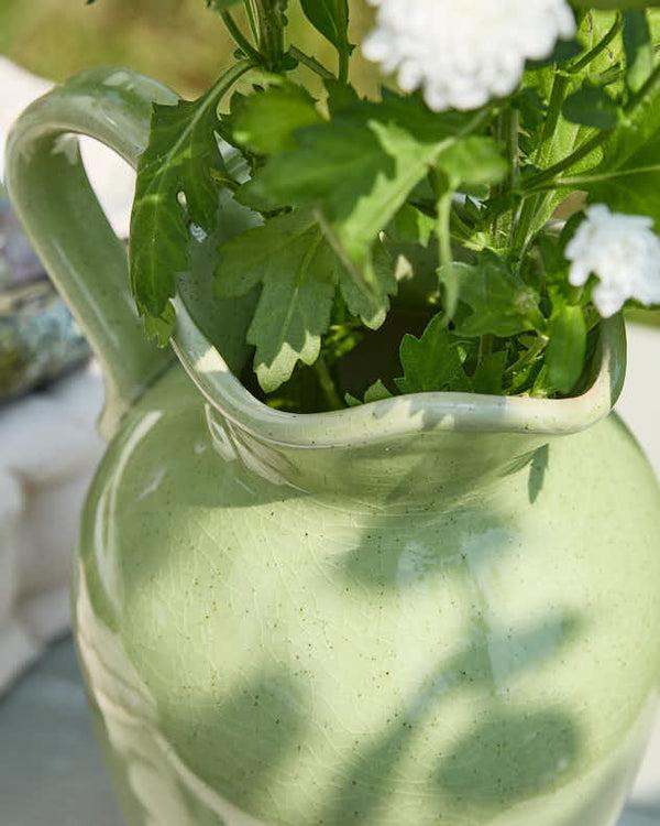 Dibor Green & White Two Tone Jug Vase