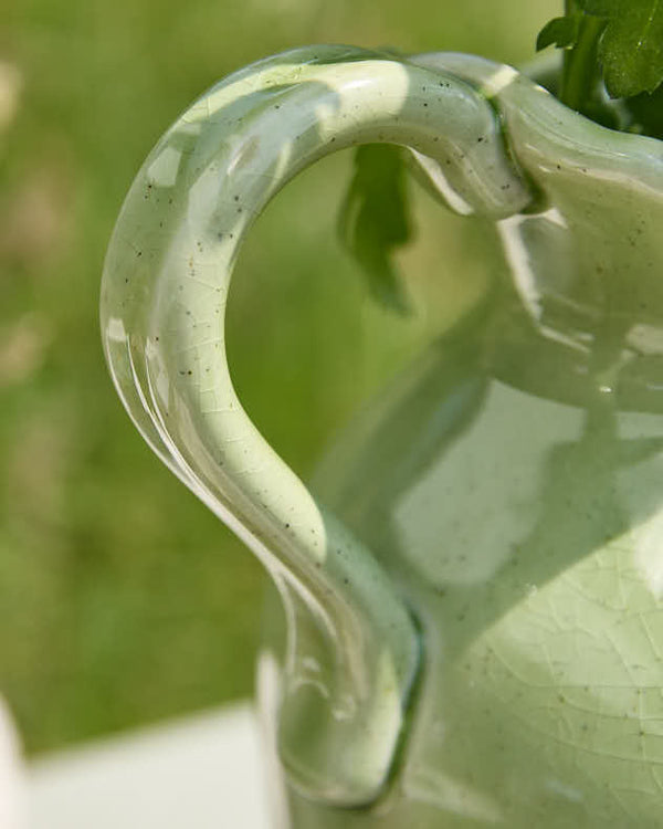 Dibor Green & White Two Tone Jug Vase