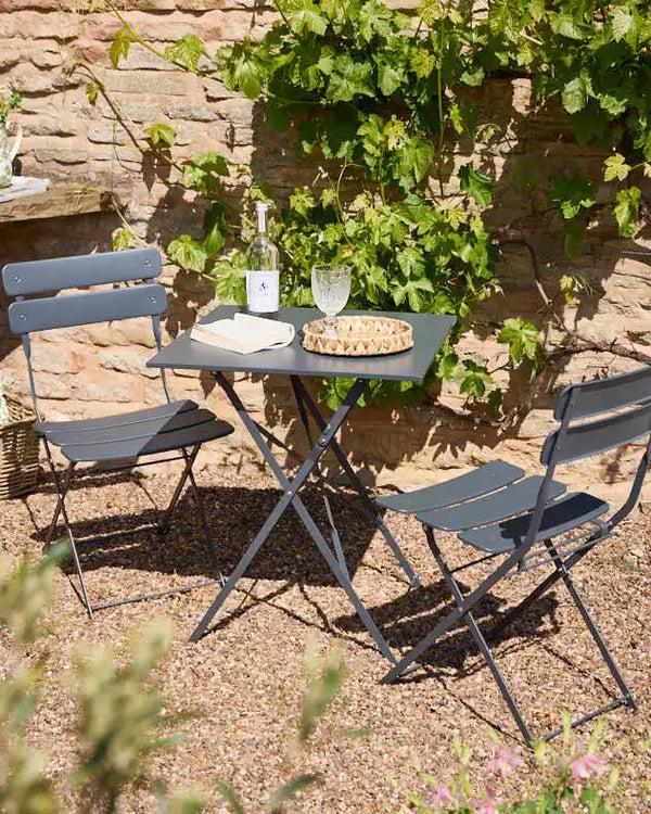 Dibor Grey 2 Person Garden Bistro Set