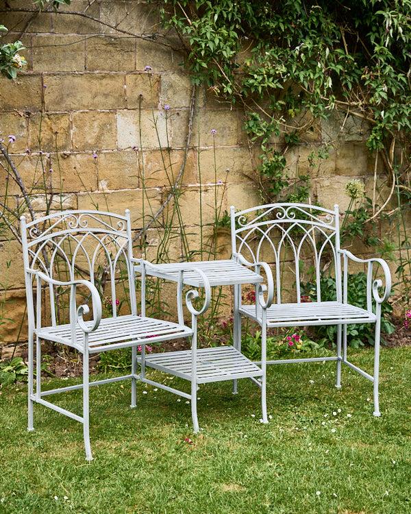 dibor Grey Arched Iron Companion Seat