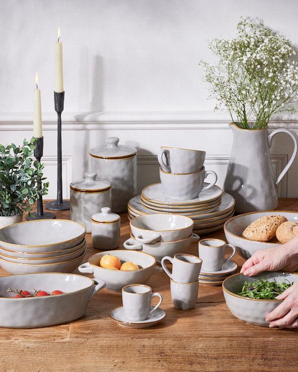 dibor Grey Ceramic Tableware Collection