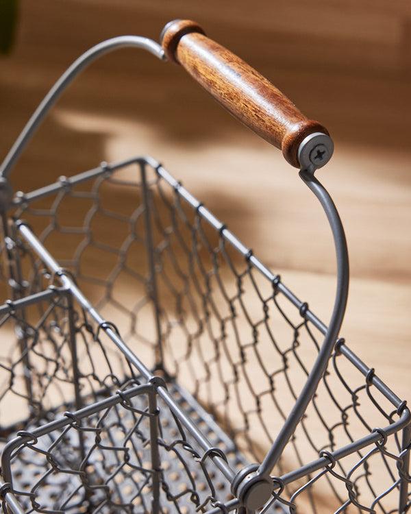 Dibor Grey Chicken Wire Cutlery Caddy