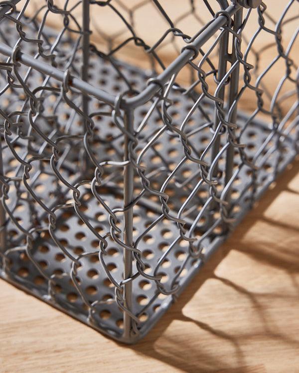 Dibor Grey Chicken Wire Cutlery Caddy