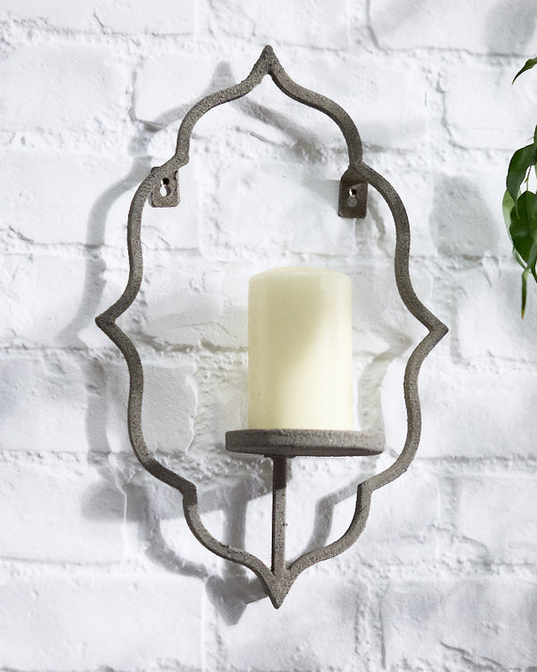 dibor Grey Moroccan Wall Candle Sconce
