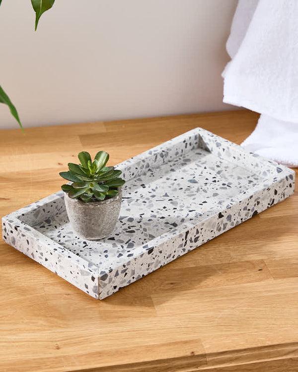 dibor Grey Natural Marble Bathroom Tray