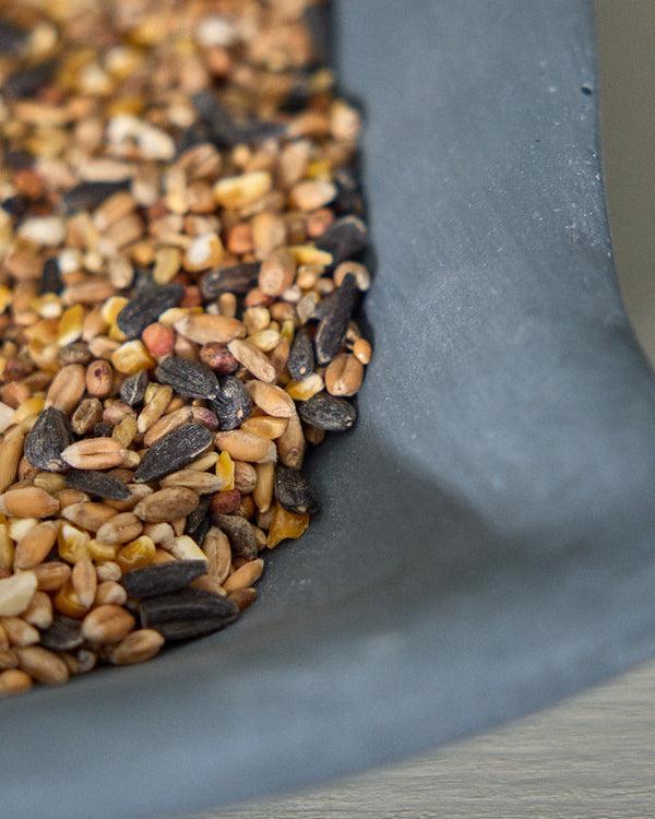 Dibor Grey Stone Heart Bird Dish