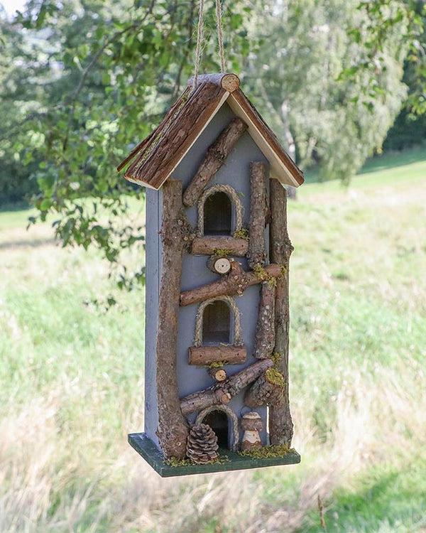 Dibor Grey Three Tier Wooden Bird House