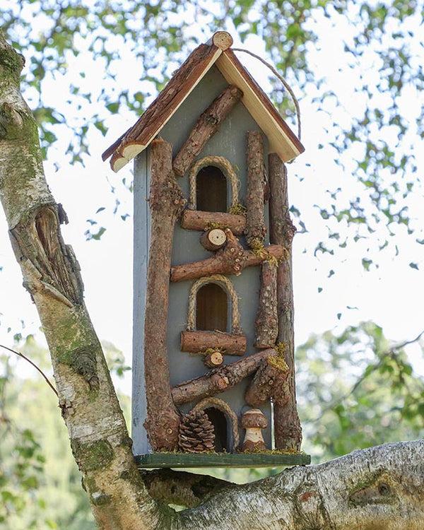 dibor Grey Three Tier Wooden Bird House