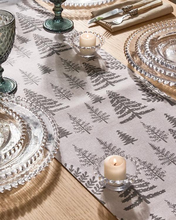 Dibor Grey Tree Cotton Table Runner