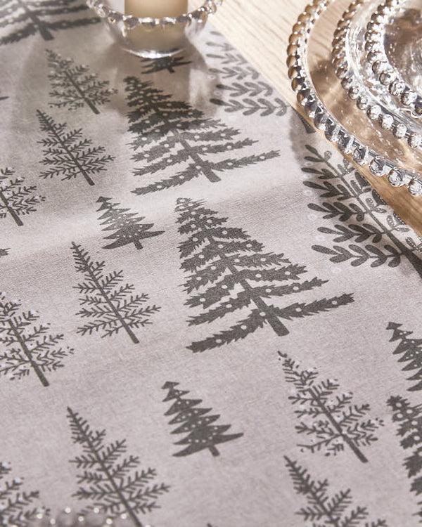 Dibor Grey Tree Cotton Table Runner