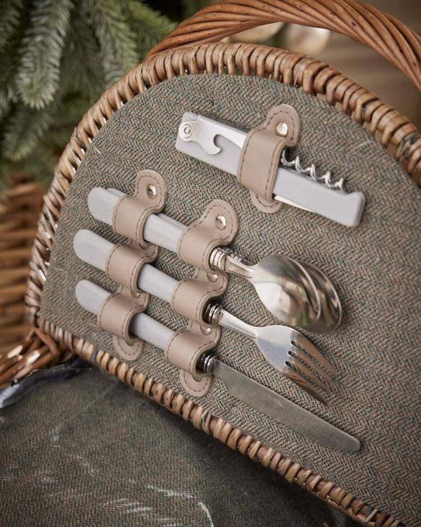 Dibor Grey Tweed 2 Person Picnic Hamper