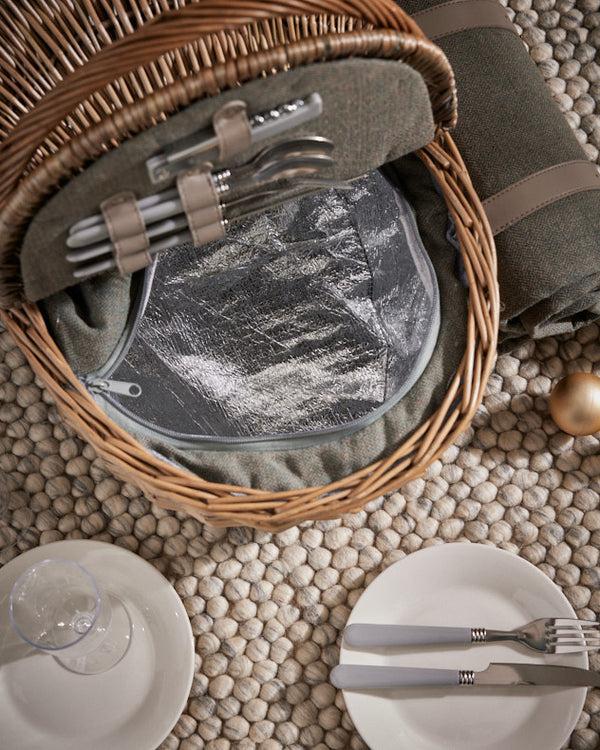 Dibor Grey Tweed 2 Person Picnic Hamper