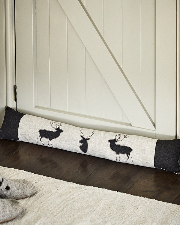 dibor Grey Tweed Stag Draught Excluder