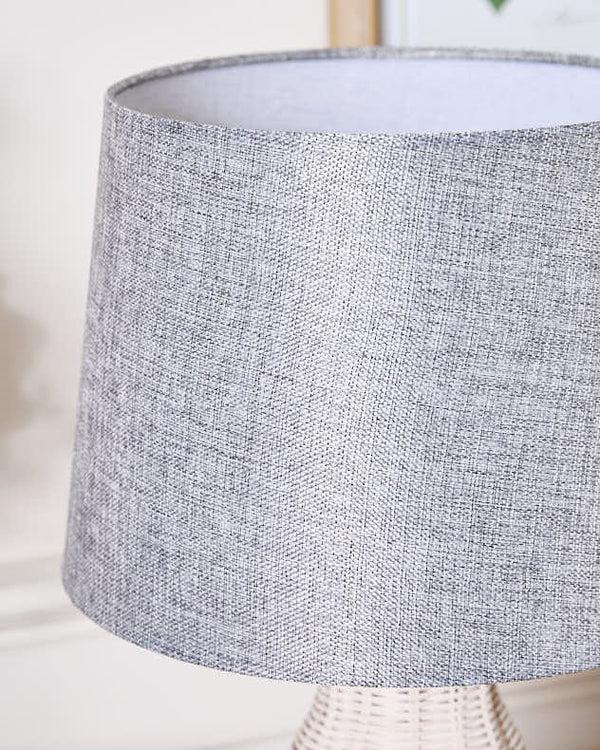 Dibor Grey Wicker Rustic Table Lamp