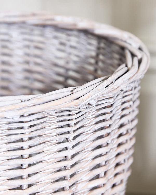 Dibor Grey Wicker Waste Paper Basket