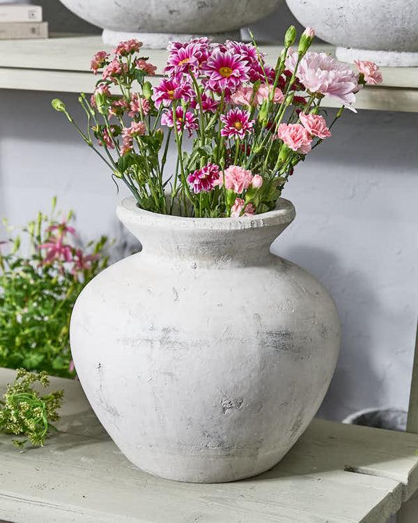 dibor Handcrafted White Grecian Vase