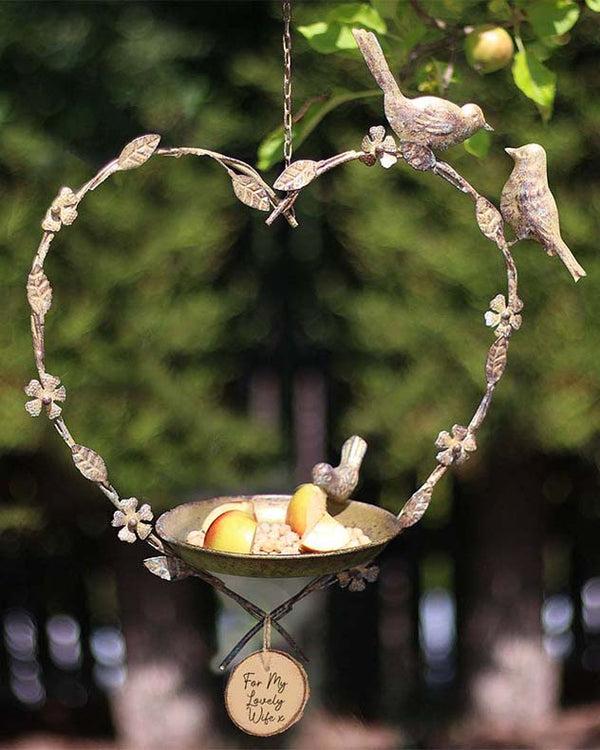 dibor Hanging Heart Garden Bird Feeder