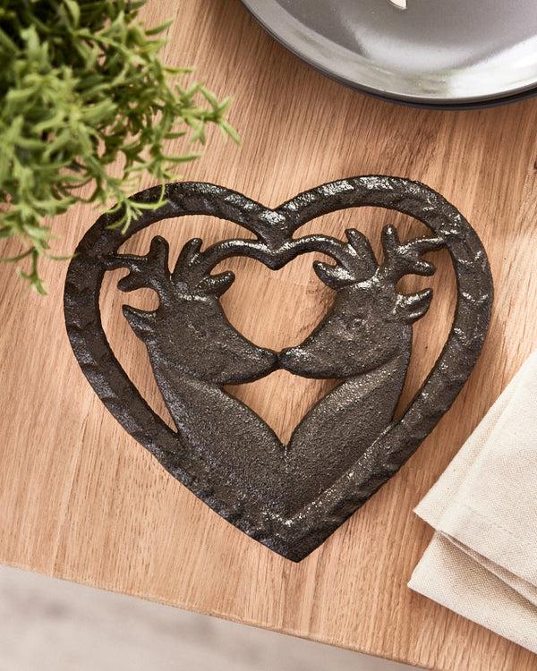 Dibor Heart Shaped Kissing Deer Trivet